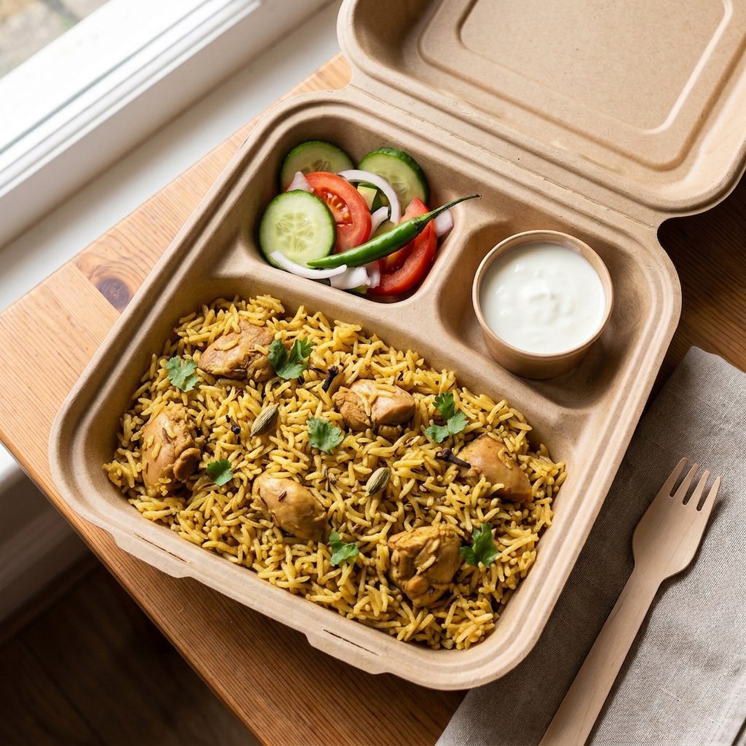 Chicken pilau rice with yoghurt